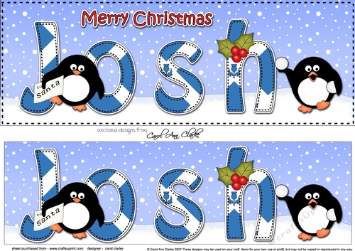 Large DL Merry Christmas JOSH 3D decoupage 