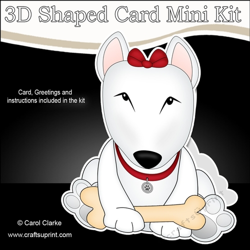 3D Shaped Card  Kit - Little English Bull Dog Terrier Countess