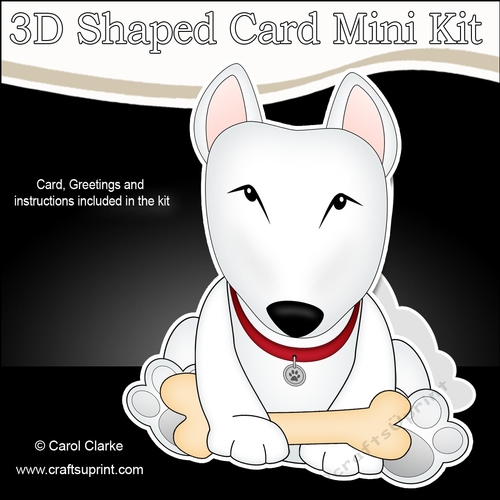 3D Shaped Card  Kit - Little English Bull Dog Terrier Earl
