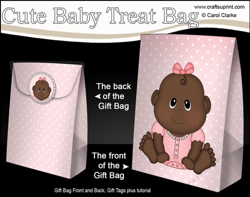 3D Gift Bag Mini Kit - Cute Little Ethnic Baby Girl Ronna