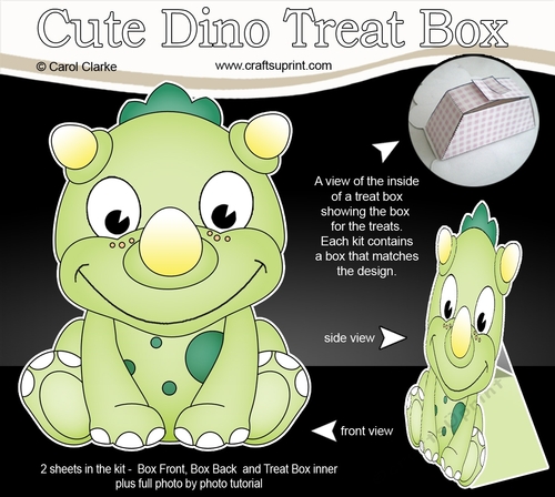 3D Cute Dino Treat Box Gift Set Mini Kit - Cute Little Tyr Dino