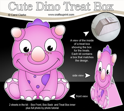 3D Cute Dino Treat Box Gift Set Mini Kit - Cute Little Phearsome Dino