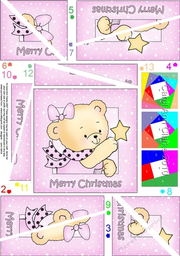Cute Hunney Bear Rosie has a Christmas Star - Twisted Spiral Side Stacker