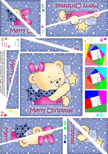 Cute Hunney Bear Rosie has a Christmas Star - Twisted Spiral Side Stacker