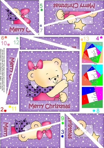 Cute Hunney Bear Rosie has a Christmas Star - Twisted Spiral Side Stacker