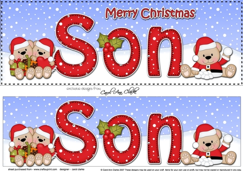 Large DL Merry Christmas SON 3D decoupage 
