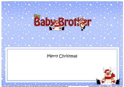 Large DL Merry Christmas to my BABY BROTHER insert