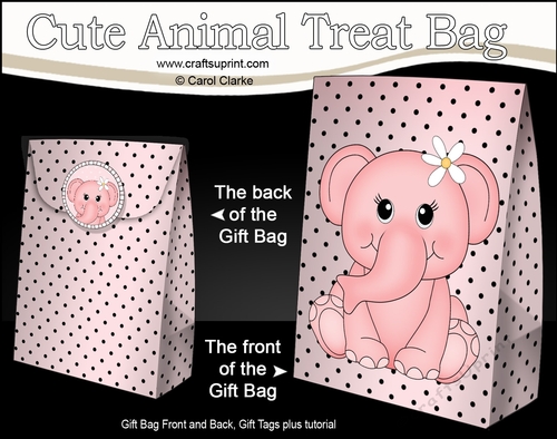 3D Gift Bag Mini Kit -  Cute Little Lola Elephant