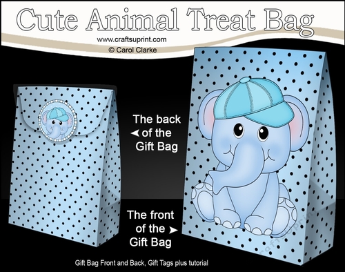 3D Gift Bag Mini Kit -  Cute Little Levi Elephant