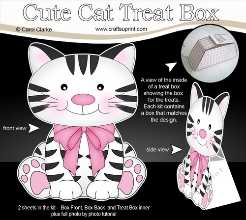 3D Cute Cat Treat Box Gift Set Mini Kit - Cute Little Cat Muffin