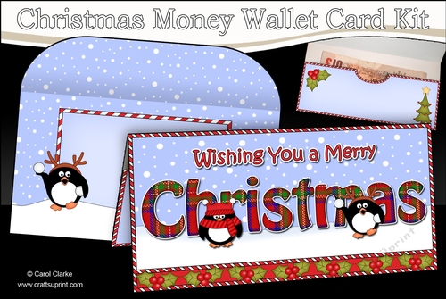 WISHING YOU A MERRY CHRISTMAS Money or Gift Wallet Card Kit