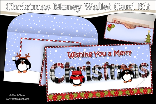 WISHING YOU A MERRY CHRISTMAS Money or Gift Wallet Card Kit