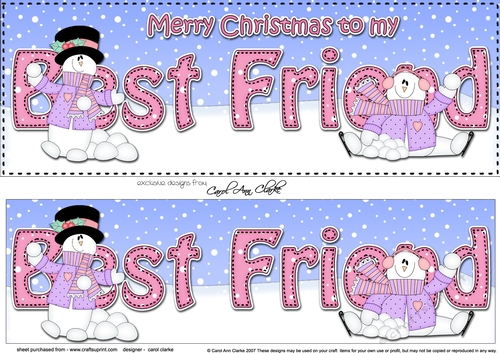 Large DL Merry Christmas BEST FRIEND 3D decoupage 