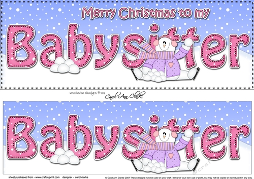 Large DL Merry Christmas BABYSITTER 3D decoupage 