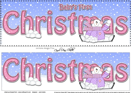 Large DL BABYS FIRST CHRISTMAS 3D decoupage 