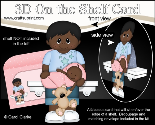 3D On the Shelf Card Kit - Little Ethnic Toddler Adison is a New Big Brother