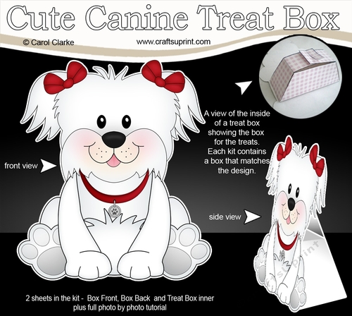 3D Cute Canine Treat Box Gift Set Mini Kit - Little Bichon Frise Dog ZuZu