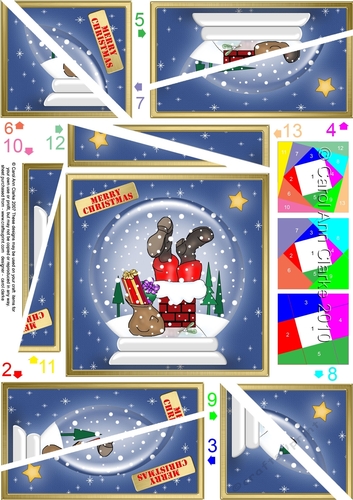 Christmas Snowglobe Twisted Spiral Side Stacker - Santa got Stuck!