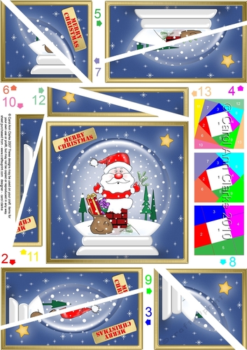 Christmas Snowglobe Twisted Spiral Side Stacker - Santa got Stuck!