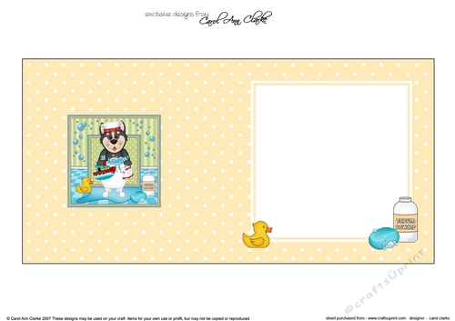 Square Landscape Insert - Bathtub Buddies - Little Husky Dog