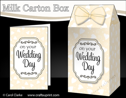 3D Wedding Hearts Milk Carton Treat Box Mini Kit