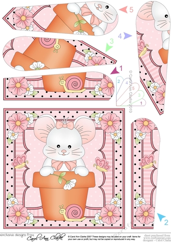 Flower Pot Friends Cute Little Mouse Fan Pyramage Topper