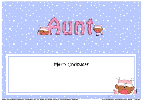 Large DL Merry Christmas AUNT insert