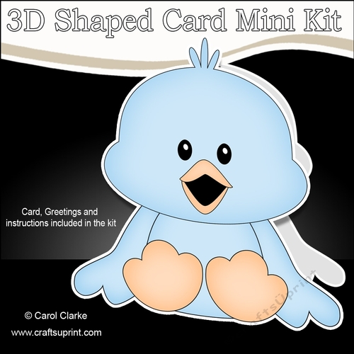3D Shaped Card  Kit - Cute Little Chick Chirp