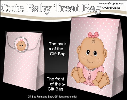 3D Gift Bag Mini Kit - Cute Little Ethnic Baby Girl Veena