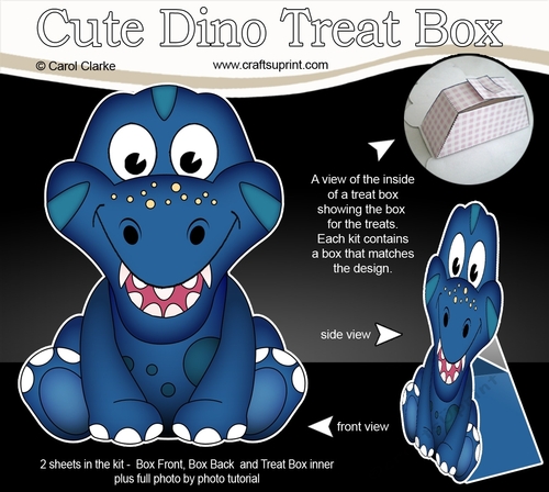3D Cute Dino Treat Box Gift Set Mini Kit - Cute Little Geico Dino