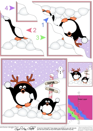 Christmas Penguins are at the North Pole Wavy Corner side stacker Topper