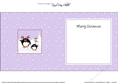 Christmas Penguins are at the North Pole insert square landscape