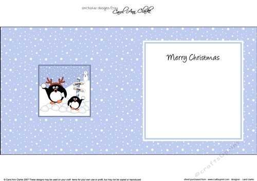Christmas Penguins are at the North Pole insert square landscape