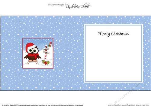 Christmas Little Hoot Owl is at the North Pole insert square landscape