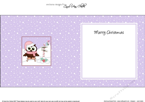 Christmas Little Hoot Owl is at the North Pole insert square landscape