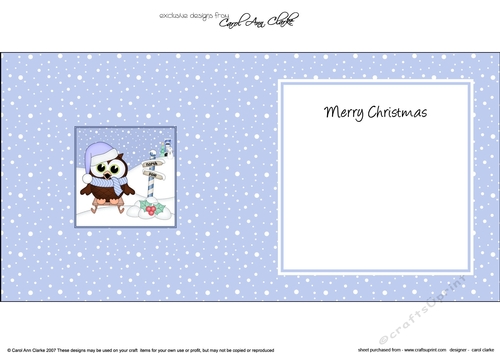 Christmas Little Hoot Owl is at the North Pole insert square landscape