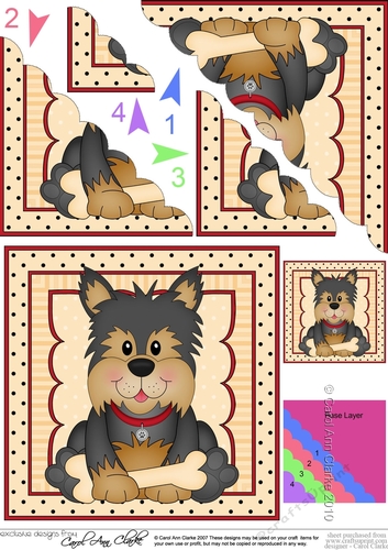 Cute Little Yorkie Dog Scalloped Corner Stacker