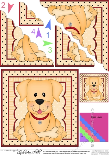 Cute Little Golden Labrador Dog Scalloped Corner Stacker