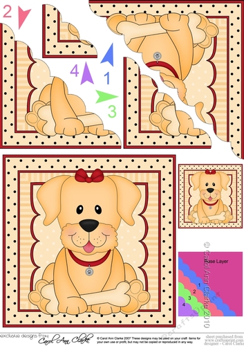 Cute Little Golden Labrador Dog Scalloped Corner Stacker