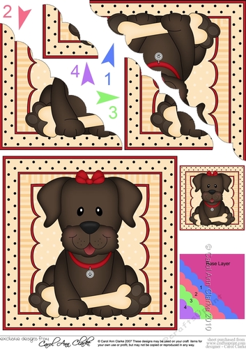 Cute Little Chocolate Labrador Dog Scalloped Corner Stacker