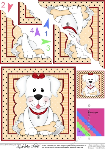 Cute Little White Labrador Dog Scalloped Corner Stacker