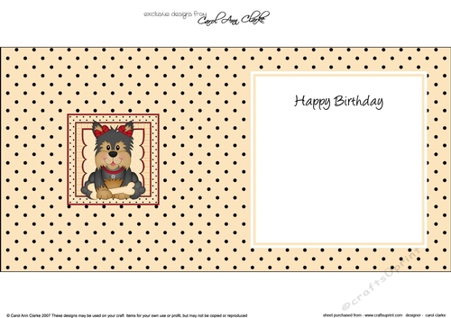 Cute Little Yorkie Dog square landscape insert