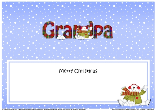 Large DL Merry Christmas GRANDMA insert
