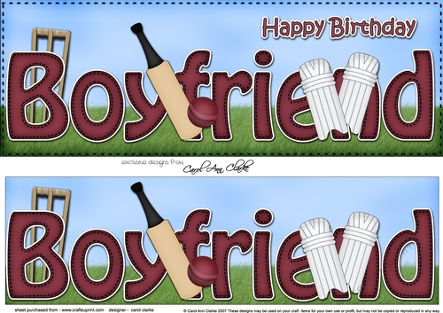 Large DL Happy Birthday BOYFRIEND 3D decoupage