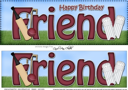 Large DL Happy Birthday FRIEND 3D decoupage