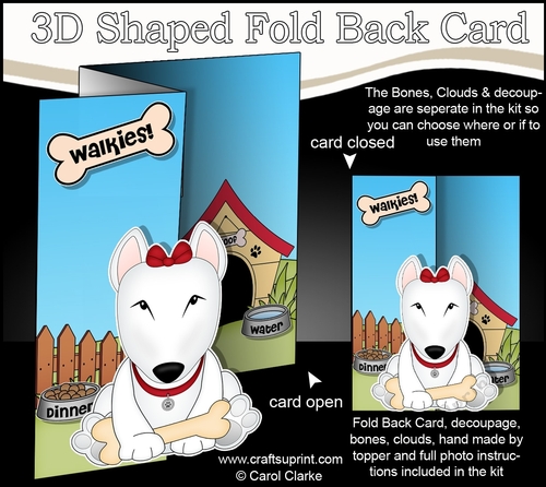 3D Shaped No-Hole Fold Back Mini Kit - Little English Bull Dog Terrier Countess