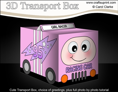 3D Cute Transport Treat Box Gift Set Mini Kit - Racing Car