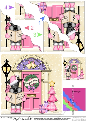 Scottie Dog is at the Door - Christmas Wavy Corner Side Stacker