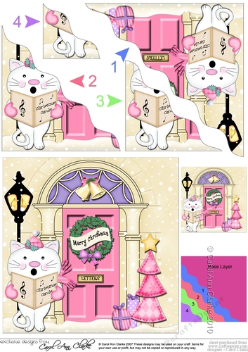 Little Cat is at the Door - Christmas Wavy Corner Side Stacker