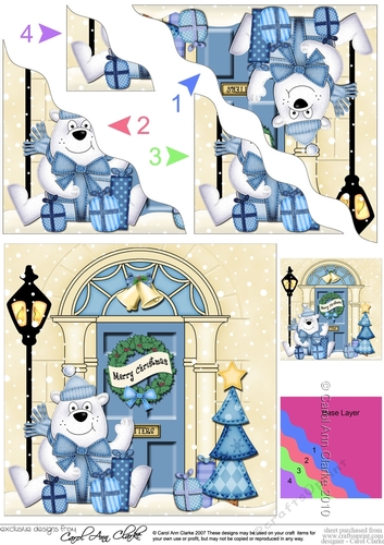 Polar Bear is at the Door - Christmas Wavy Corner Side Stacker